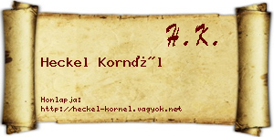 Heckel Kornél névjegykártya