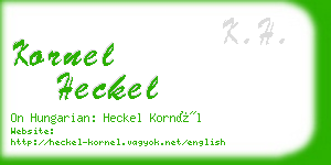 kornel heckel business card